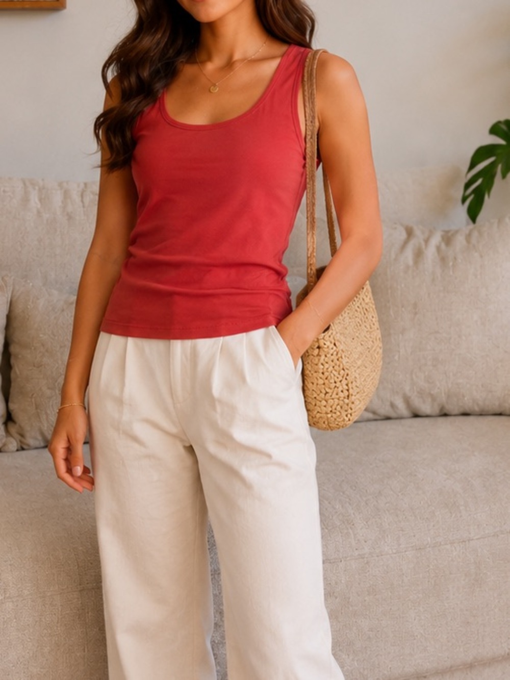 Ruby Rd Ruby Red‎ Sleeveless Stretch Tank Top Size S Made In El Salvador